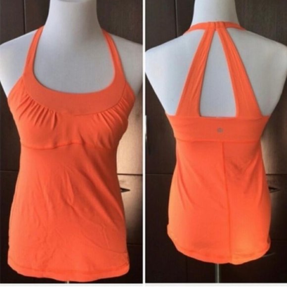 lululemon athletica Tops - Lululemon Orange Pizzaz Scoop Me Up tank.